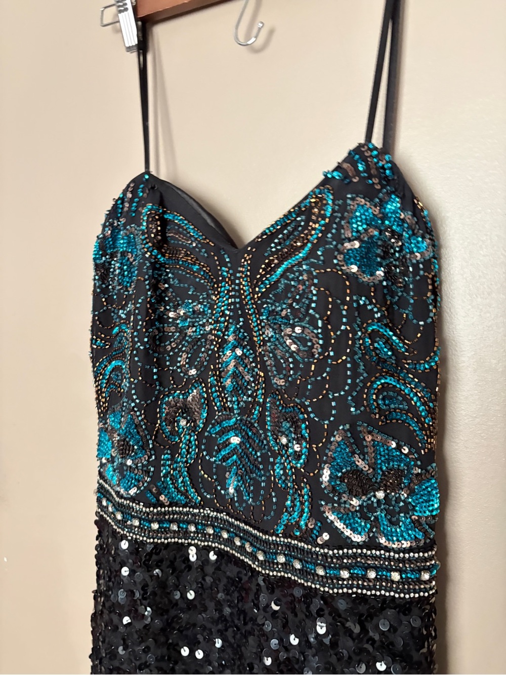 Shail K. 100% Silk Hand-Beaded Sequin Cocktail Mini Dress homecoming hoco EUC - Picture 4 of 16